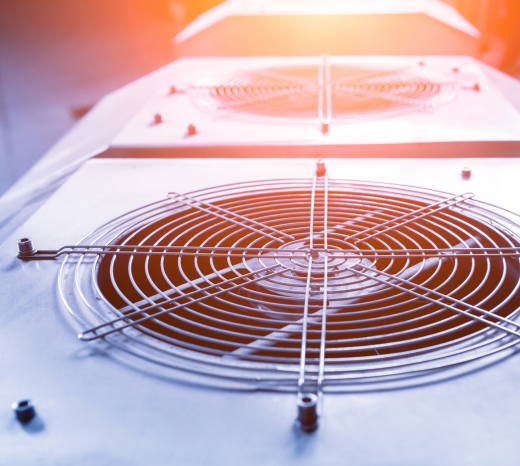 A close-up view of an air conditioning ventilation fan.