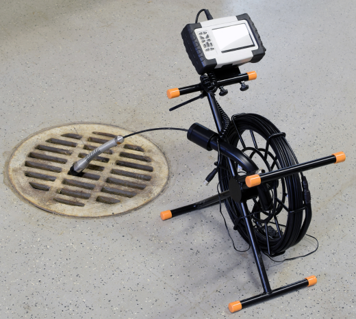 A photo of a video sewer line inspection cmaera.